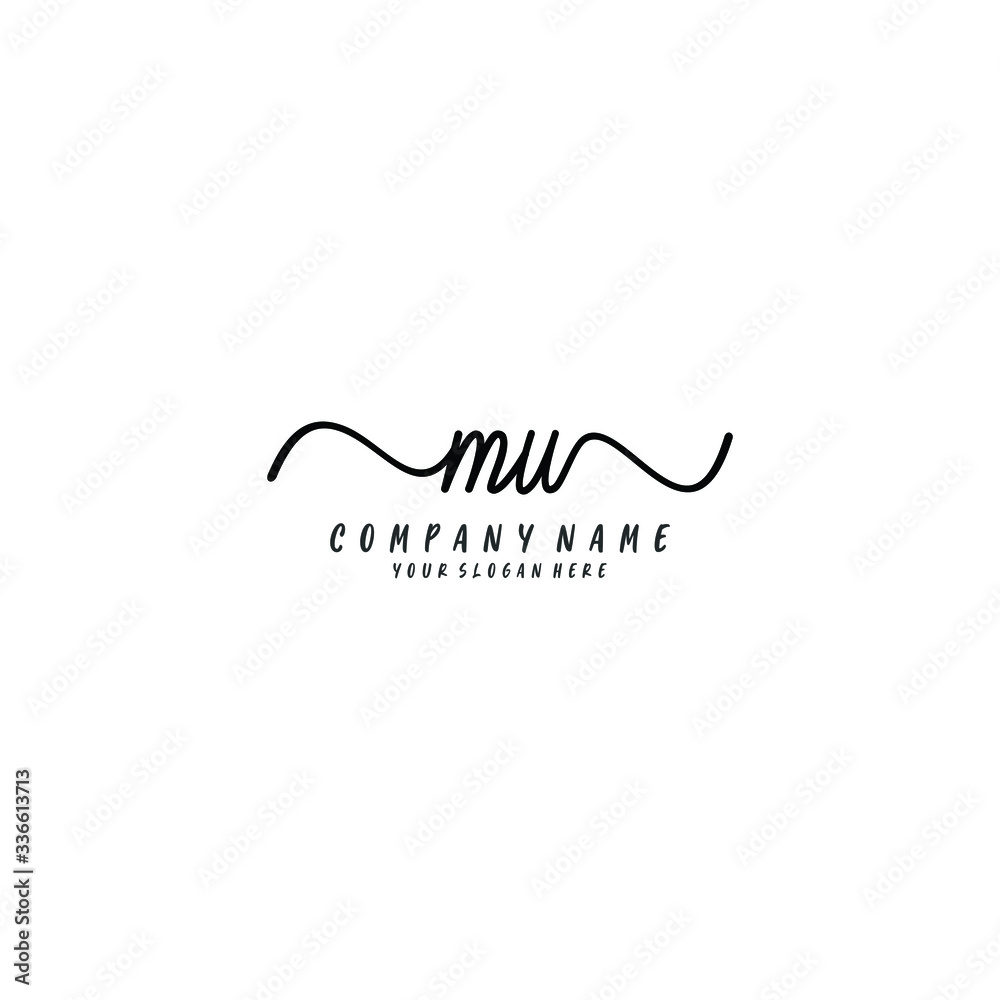 MU initial Handwriting logo vector templates MU initial Handwriting logo vector templates