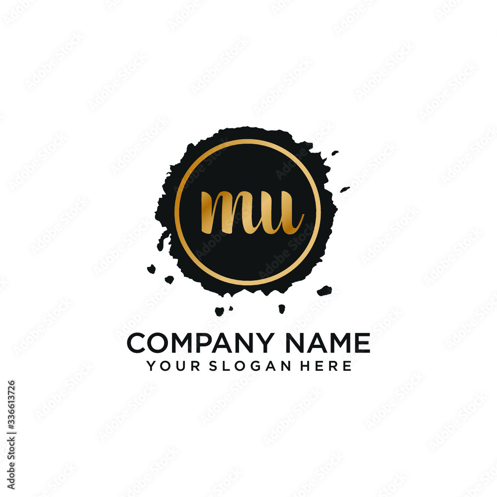 Fototapeta premium MU initial Handwriting logo vector templates