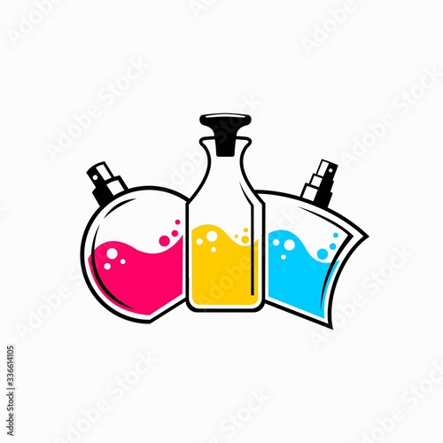 perfume vector logo, bottles logo design