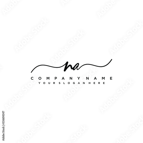 NA initial Handwriting logo vector templates