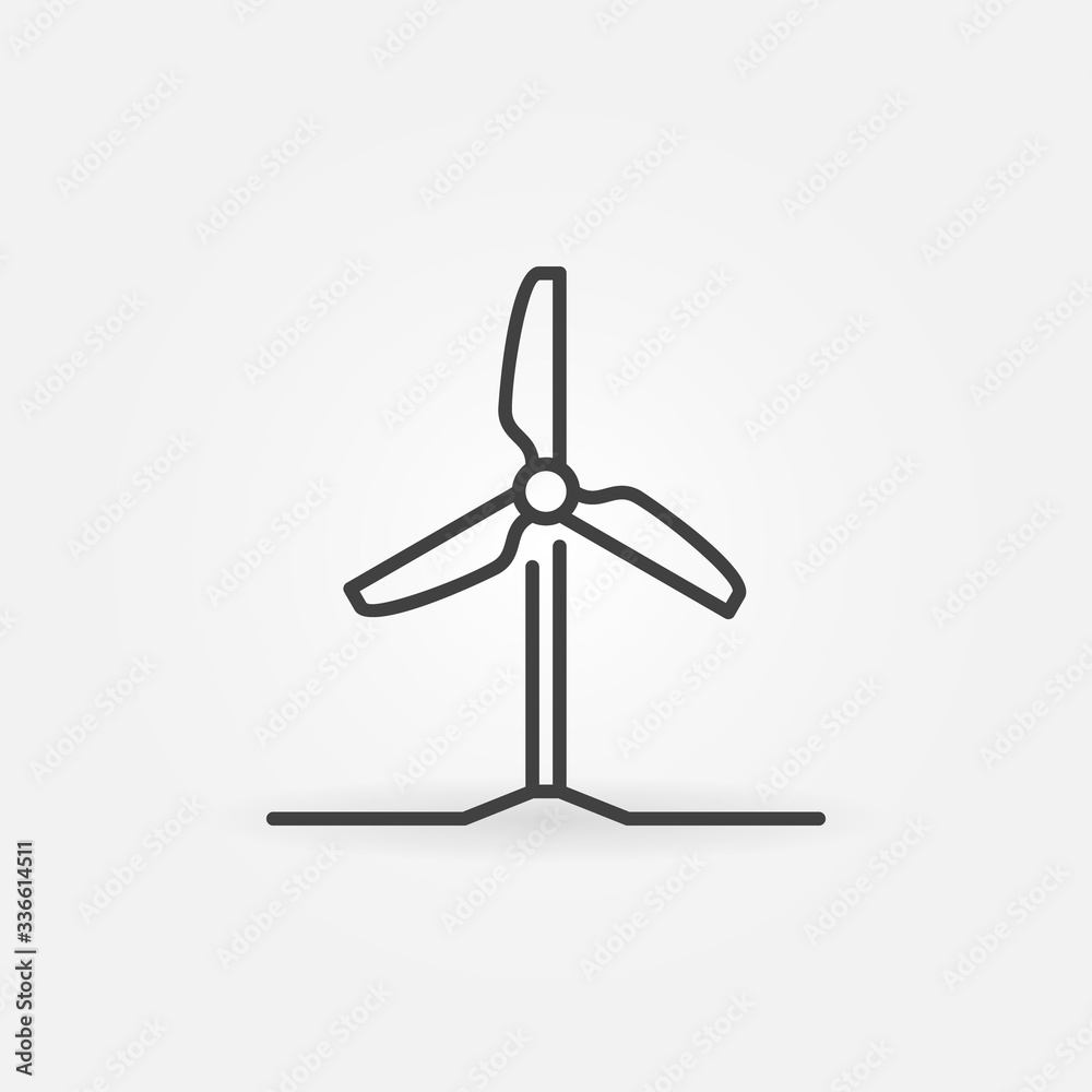Wind turbine outline vector concept minimal icon or design element Wind turbine outline vector concept minimal icon or design element