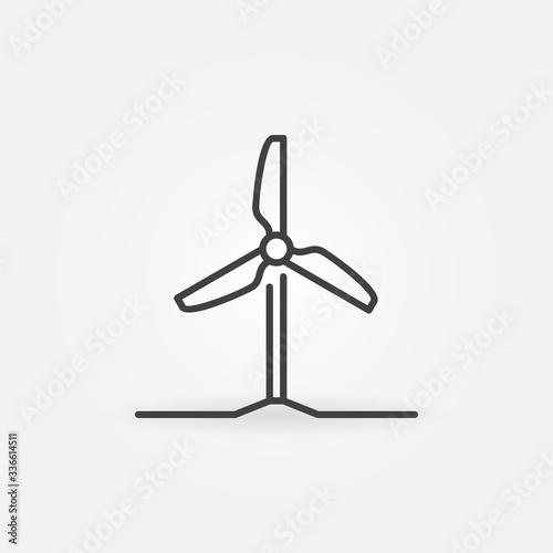 Wind turbine outline vector concept minimal icon or design element