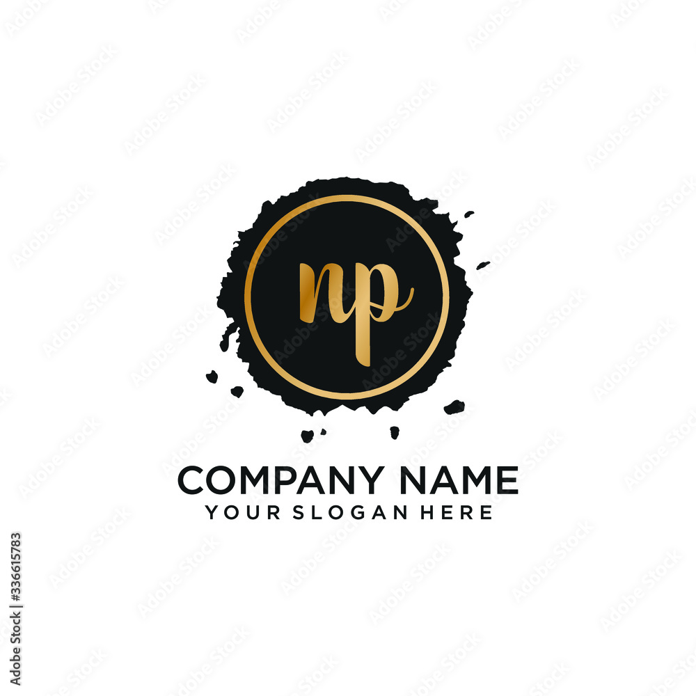NP initial Handwriting logo vector templates NP initial Handwriting logo vector templates