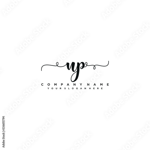 NP initial Handwriting logo vector templates