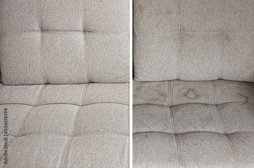 clean and dirty sofa before and after, Cleaning service clean sofa with