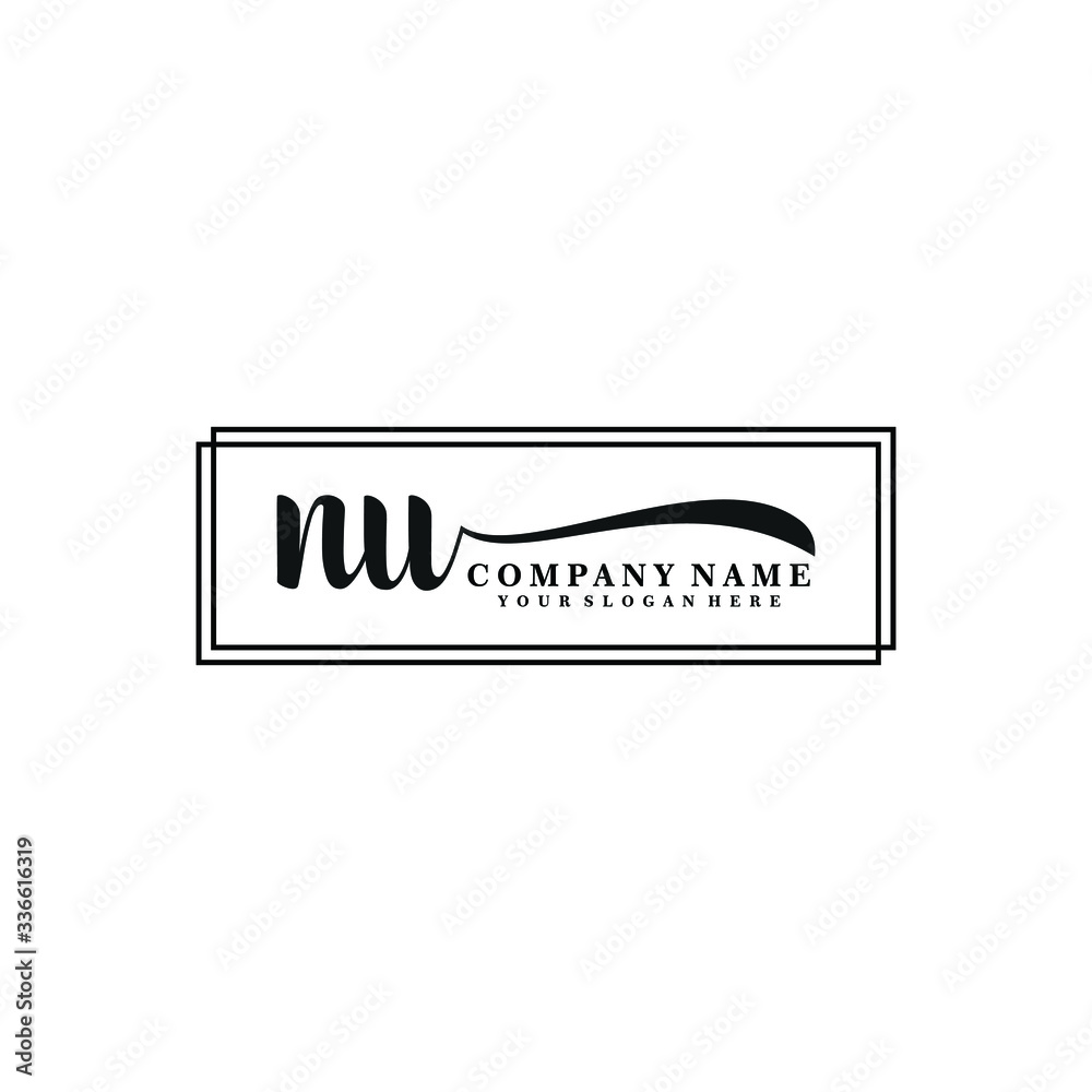 NU initial Handwriting logo vector templates NU initial Handwriting logo vector templates