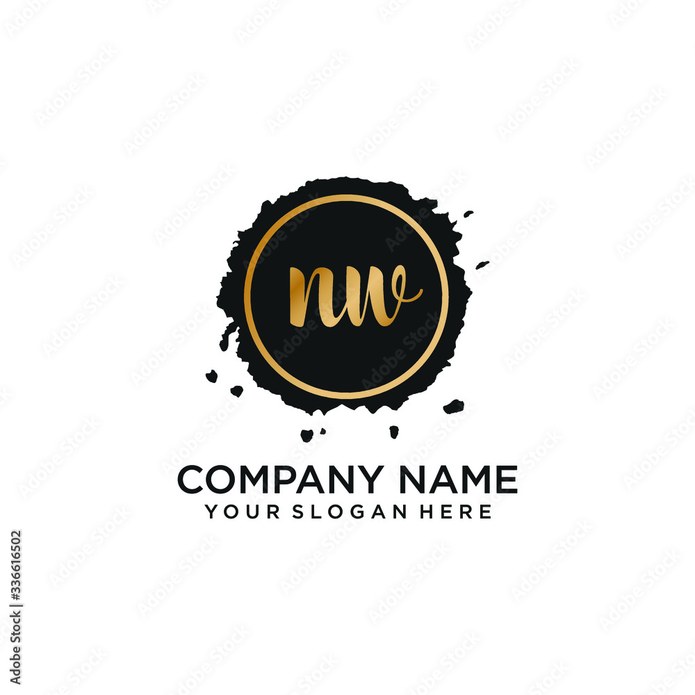 NW initial Handwriting logo vector templates NW initial Handwriting logo vector templates