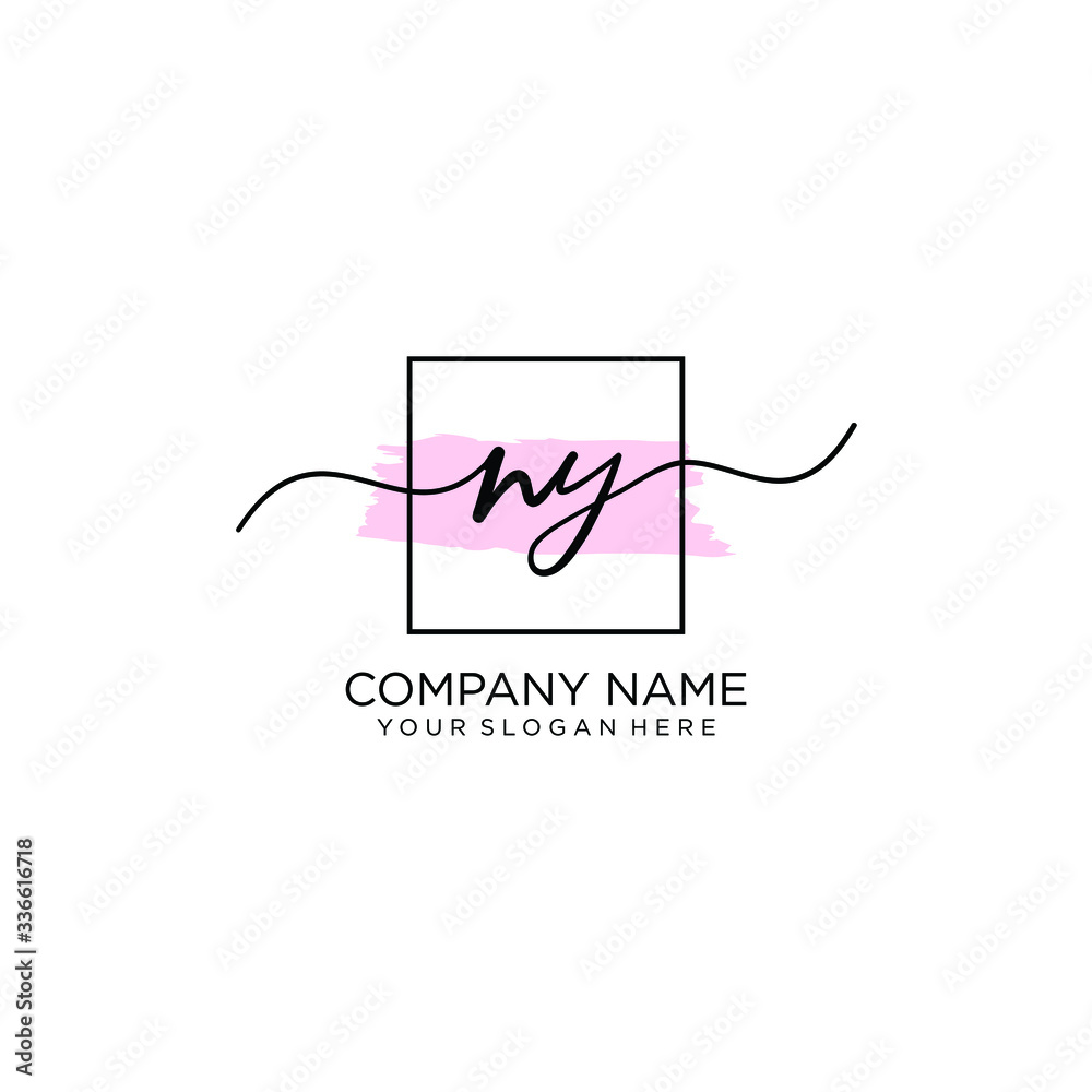 NY initial Handwriting logo vector templates NY initial Handwriting logo vector templates