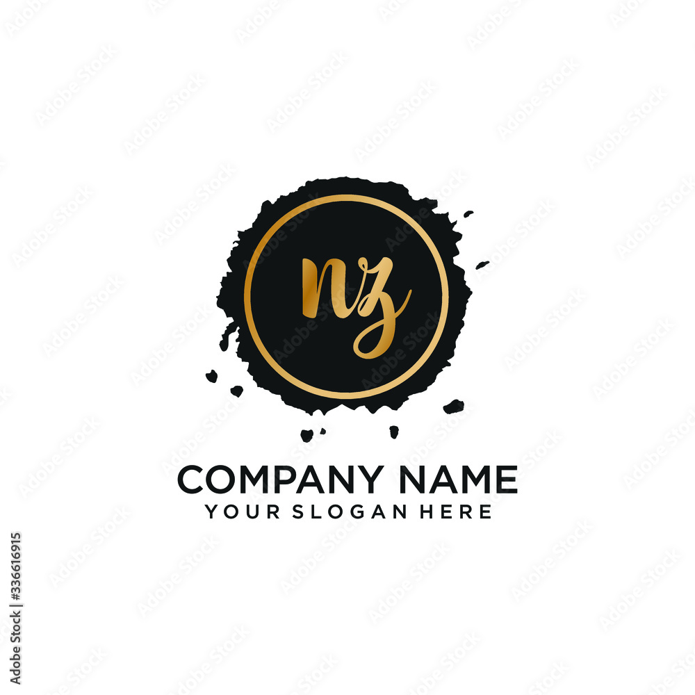 NZ initial Handwriting logo vector templates NZ initial Handwriting logo vector templates