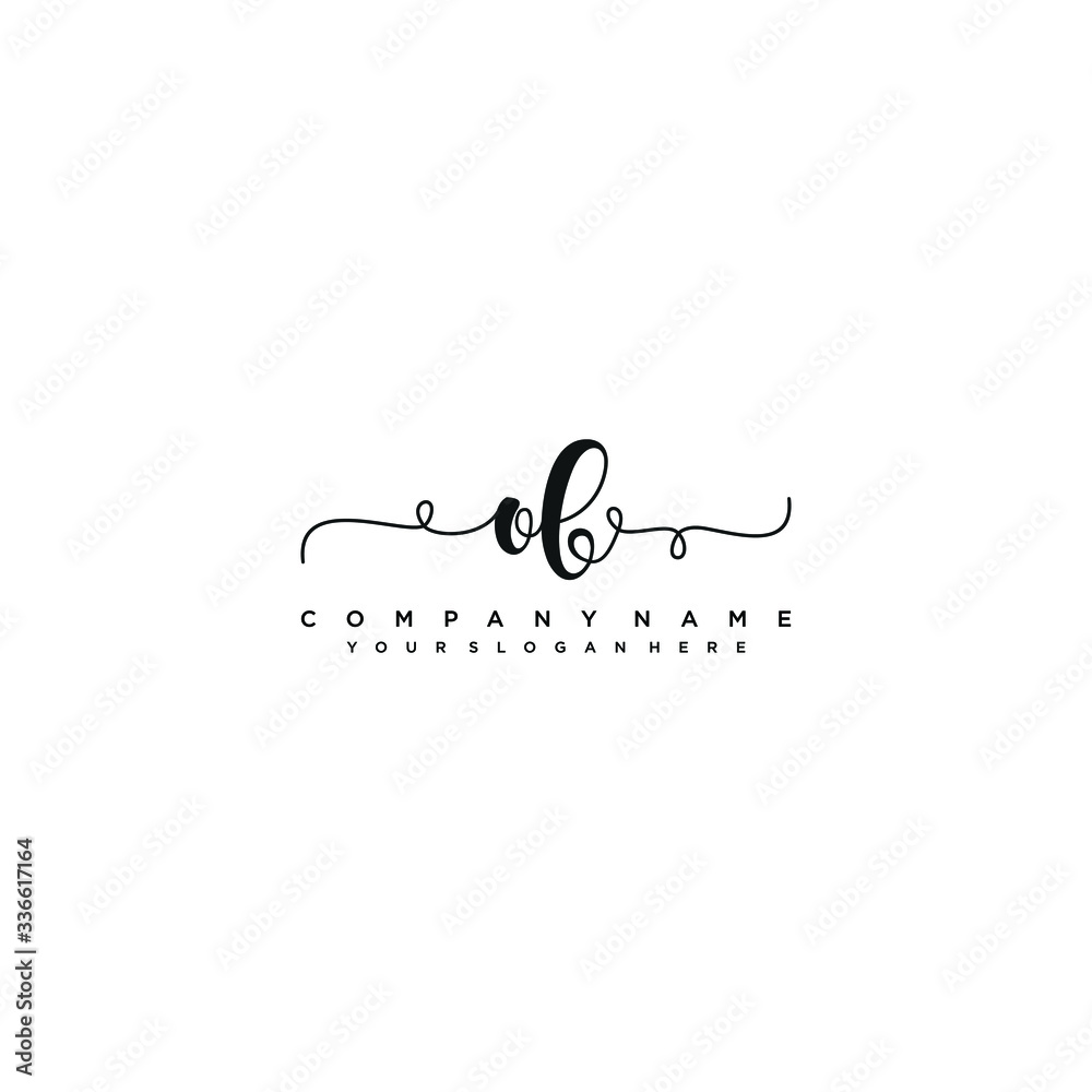 OB initial Handwriting logo vector templates OB initial Handwriting logo vector templates