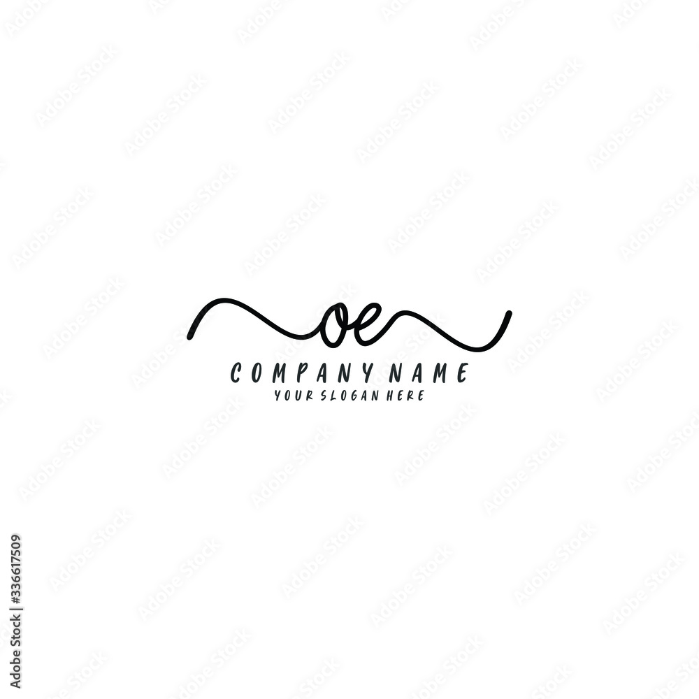 OE initial Handwriting logo vector templates OE initial Handwriting logo vector templates