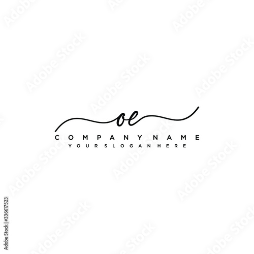 OE initial Handwriting logo vector templates
