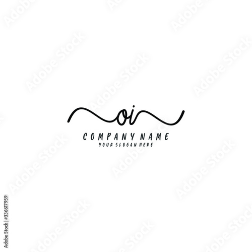 OI initial Handwriting logo vector templates