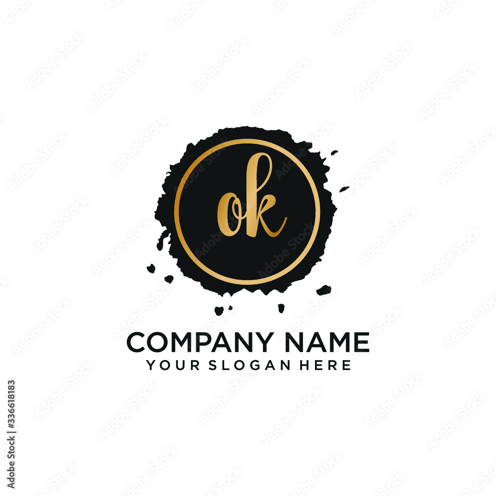 OK initial Handwriting logo vector templates OK initial Handwriting logo vector templates