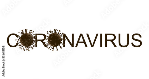 Covid-19 Coronavirus concept inscription typography design logo