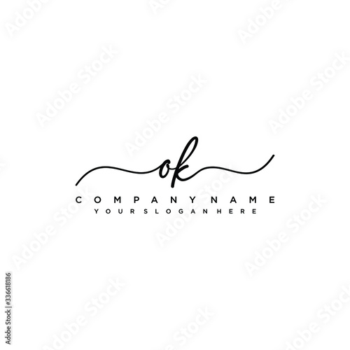 OK initial Handwriting logo vector templates