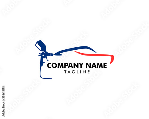 Car painting logo with spray gun