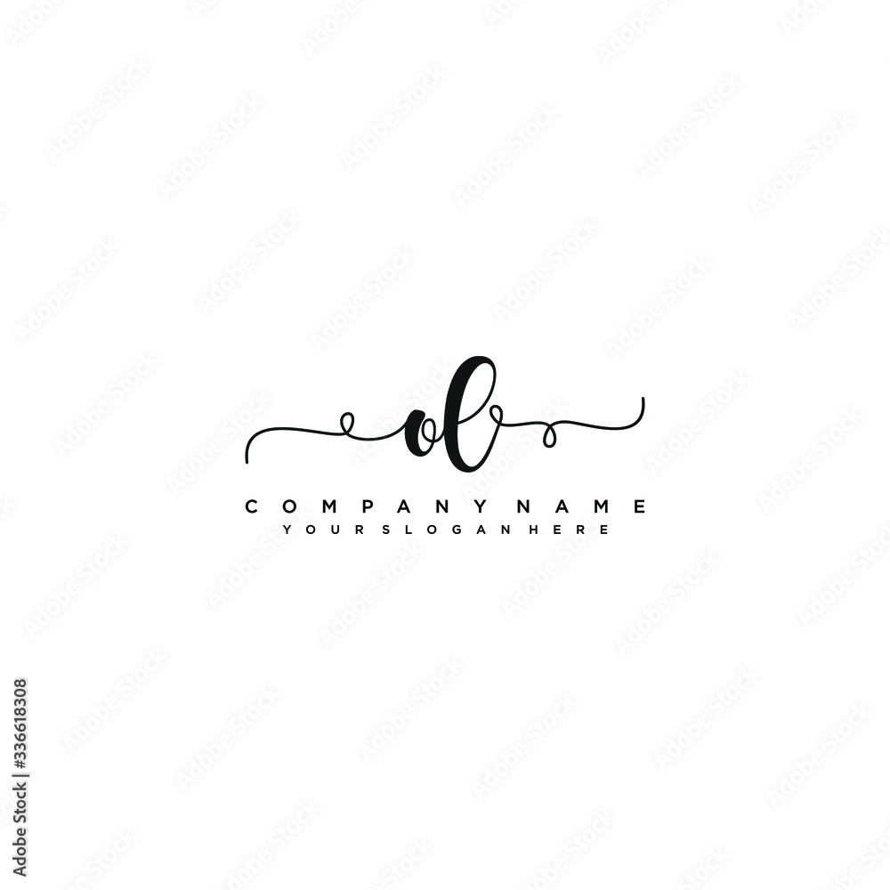 OL initial Handwriting logo vector templates