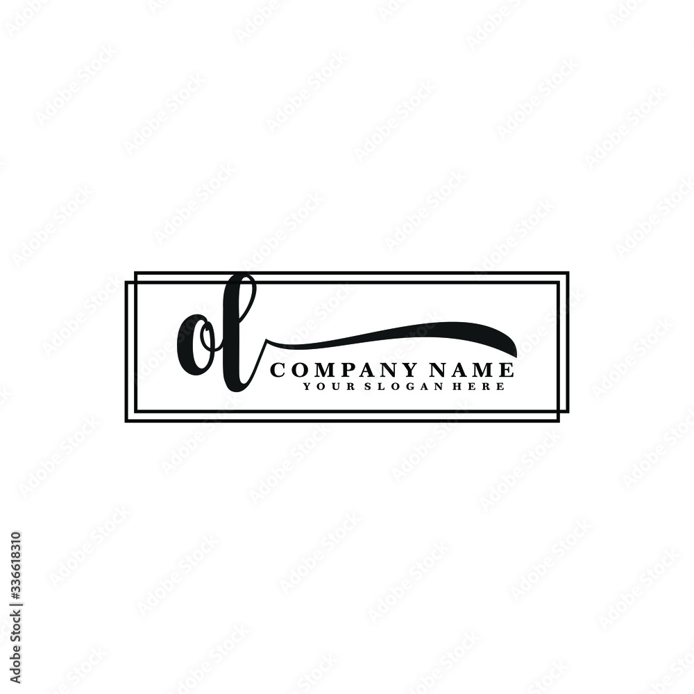 Fototapeta premium OL initial Handwriting logo vector templates
