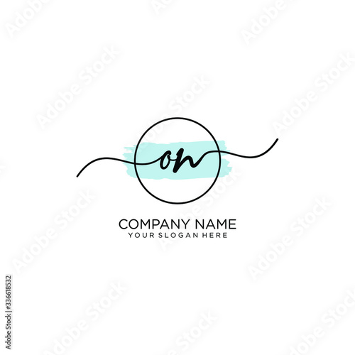 ON initial Handwriting logo vector templates