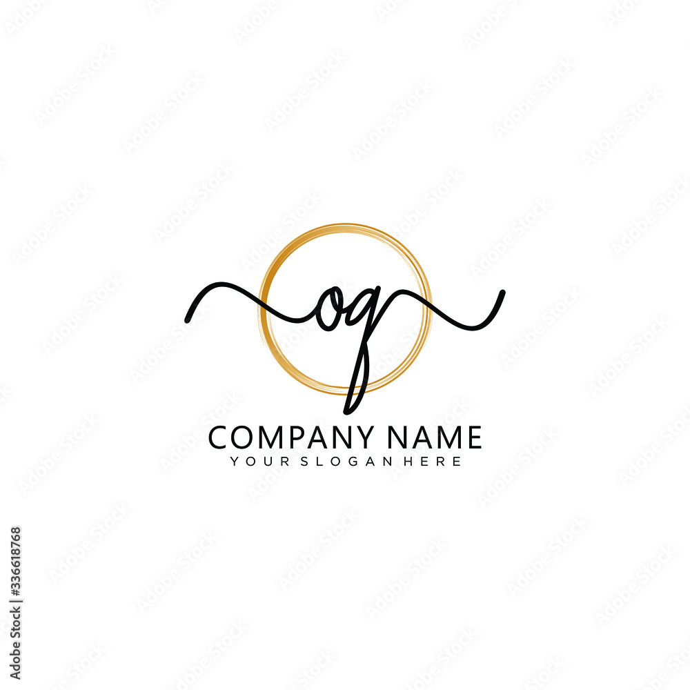 OQ initial Handwriting logo vector templates OQ initial Handwriting logo vector templates
