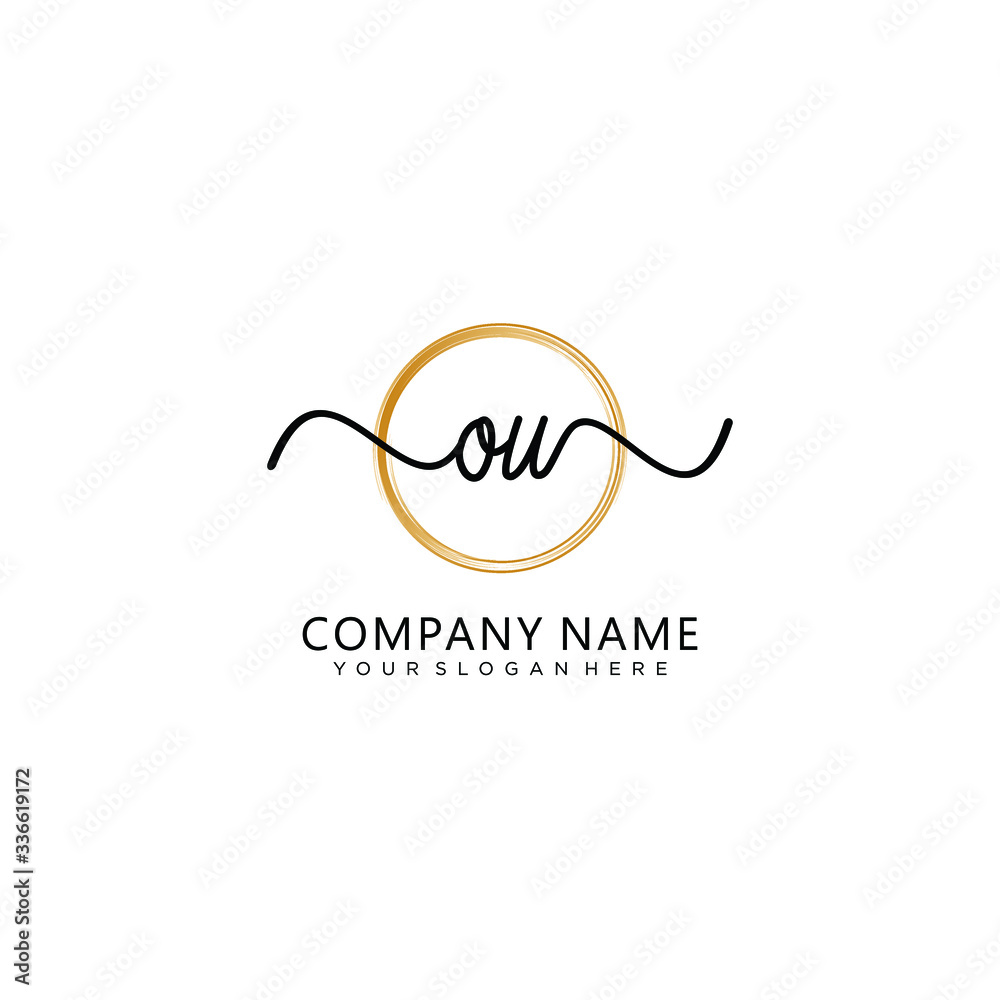 OU initial Handwriting logo vector templates OU initial Handwriting logo vector templates