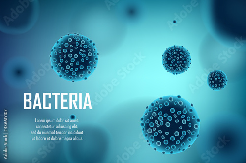 Abstract vector with Bacteria and Bifidobacterium cell. Biology medical science ad concept banner design. Virus and Bacteria cell medical molecule illustration
