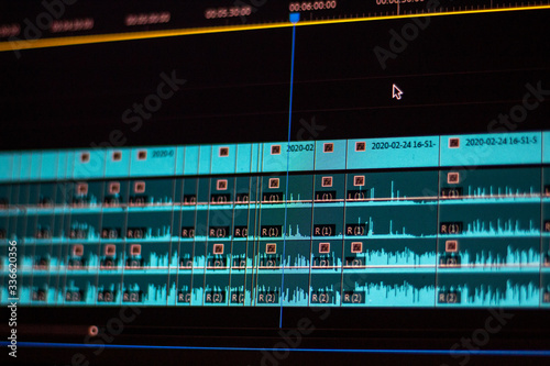 close up of a video editing timeline