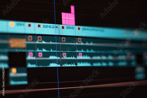close up of a video editing timeline