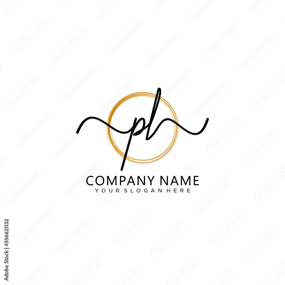 PL initial Handwriting logo vector template PL initial Handwriting logo vector template