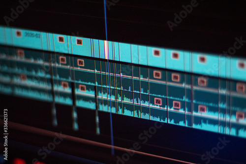 close up of a video editing timeline