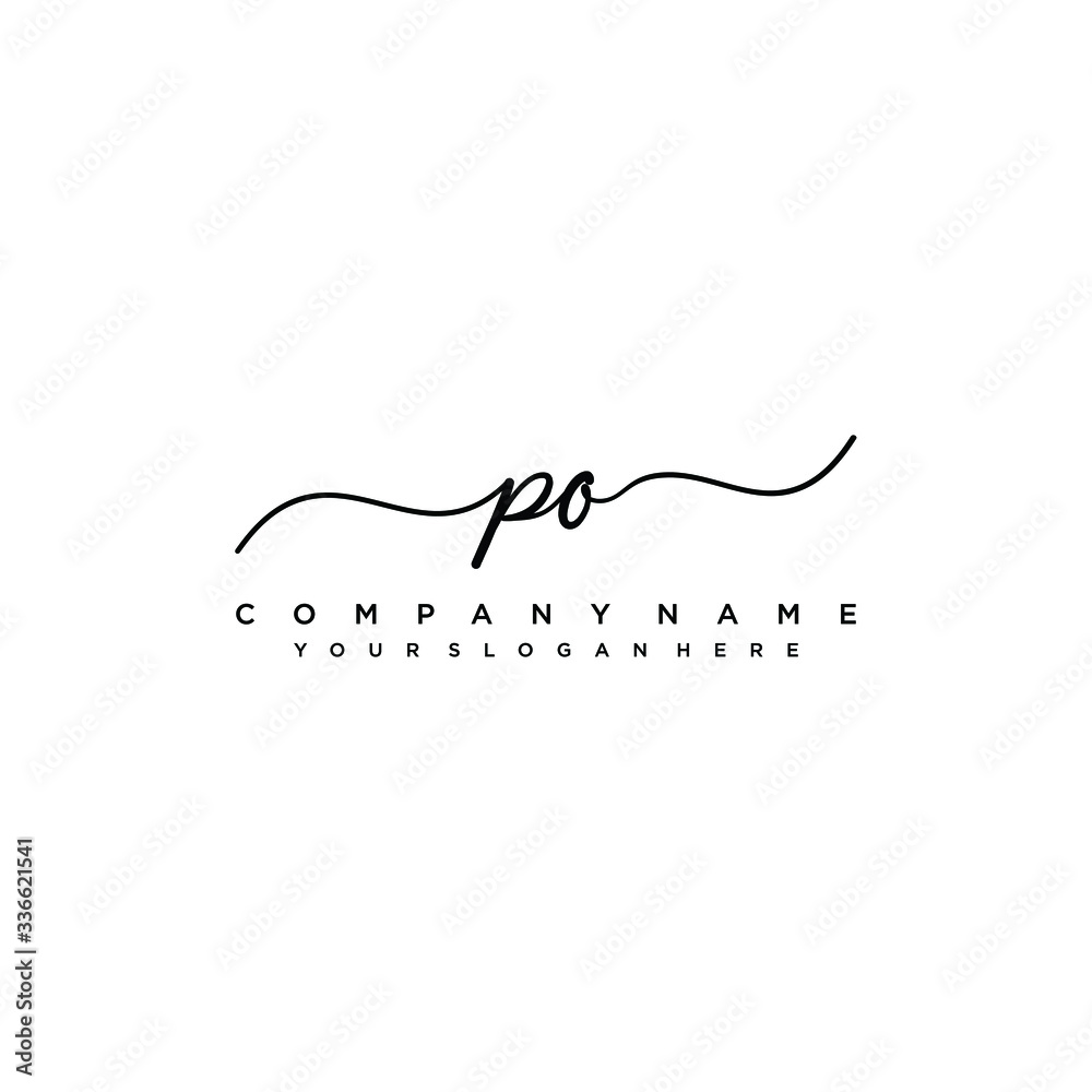 PO initial Handwriting logo vector template PO initial Handwriting logo vector template