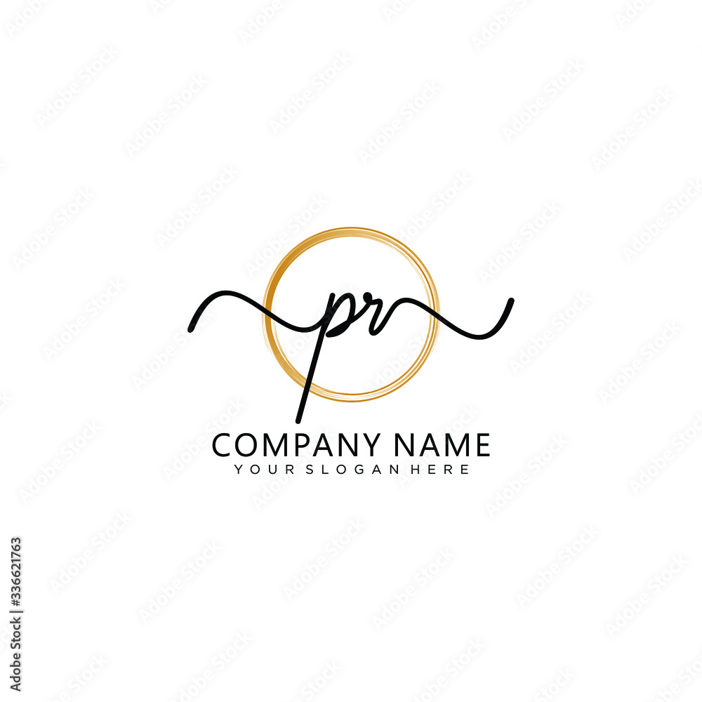 PR initial Handwriting logo vector template PR initial Handwriting logo vector template