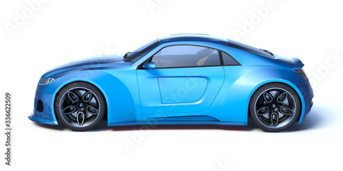 3D rendering of a brand-less generic concept car in studio environment