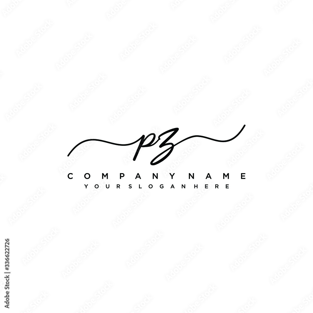 PZ initial Handwriting logo vector template PZ initial Handwriting logo vector template