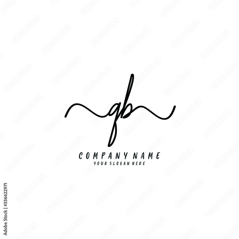 QB initial Handwriting logo vector template QB initial Handwriting logo vector template