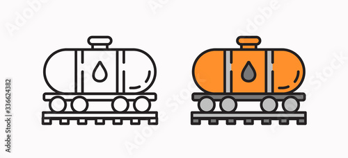 Fuel tank icon. Linear flat vector illustration.