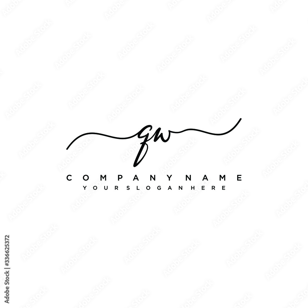 QW initial Handwriting logo vector template QW initial Handwriting logo vector template