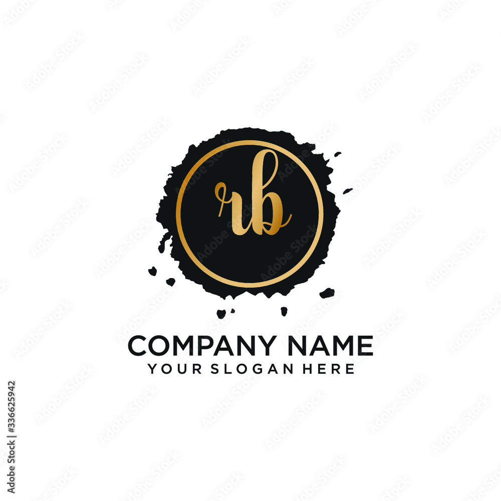 Fototapeta premium RB initial Handwriting logo vector template