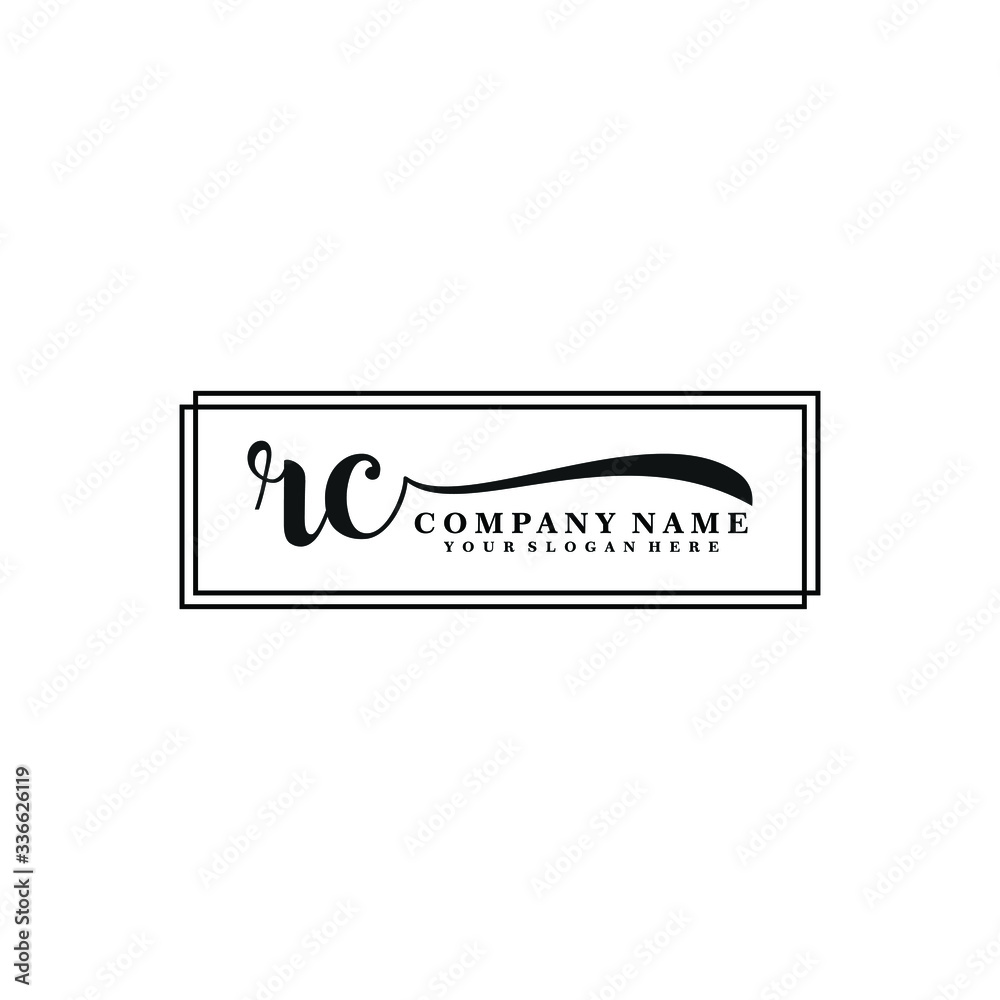 RC initial Handwriting logo vector template RC initial Handwriting logo vector template