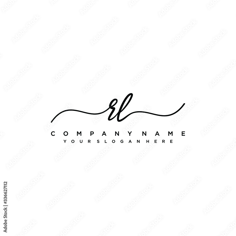 RL initial Handwriting logo vector template RL initial Handwriting logo vector template
