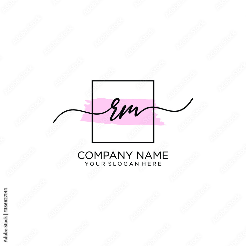 RM initial Handwriting logo vector template RM initial Handwriting logo vector template