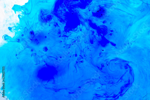 Abstract blured background from blue ink, milk and oil © michaldziedziak