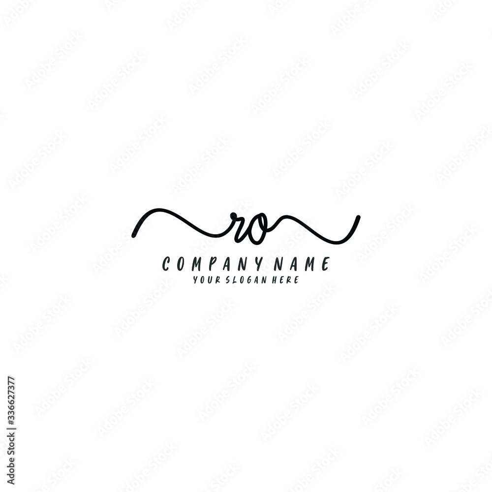 RO initial Handwriting logo vector template