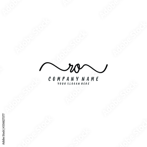 RO initial Handwriting logo vector template