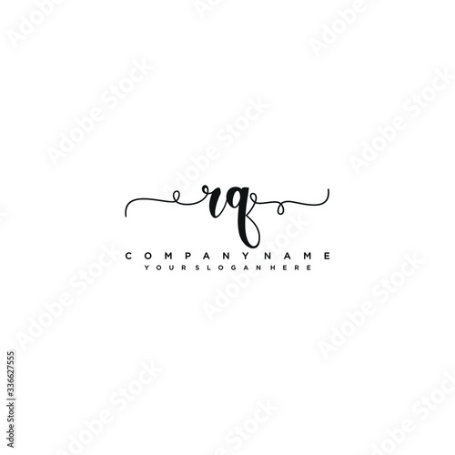 RQ initial Handwriting logo vector template