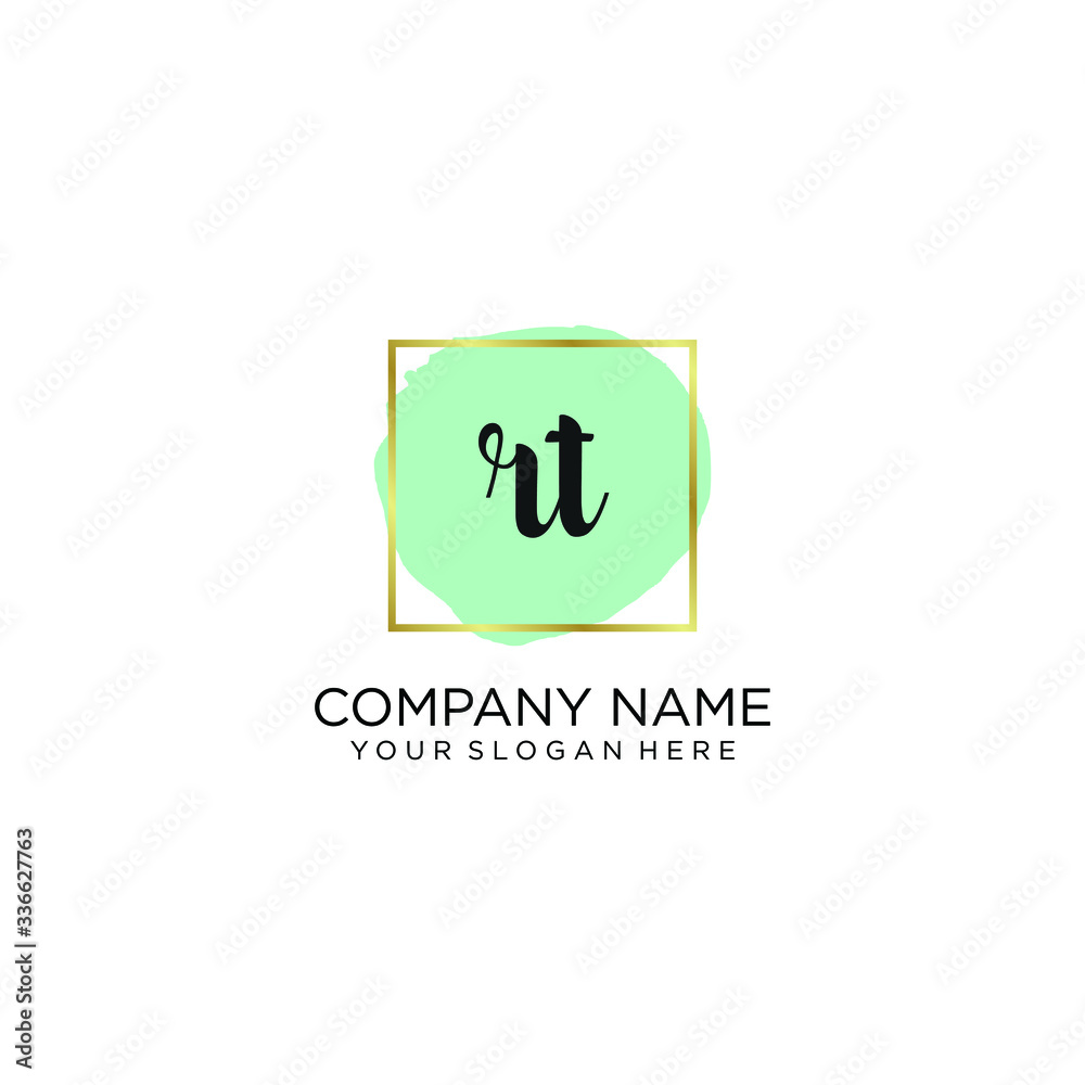 RT initial Handwriting logo vector template RT initial Handwriting logo vector template