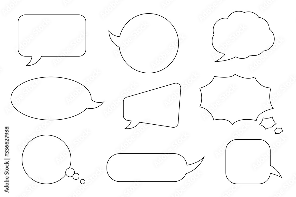 Obraz premium Speech bubbles. Outline iconswhite background
