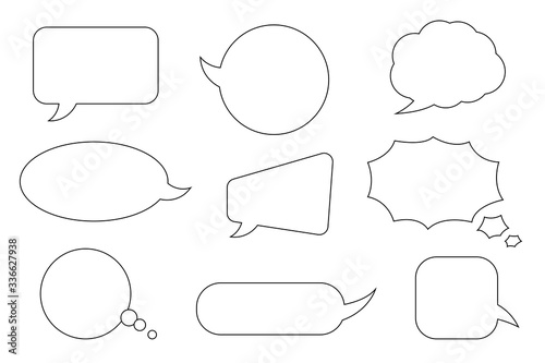 Speech bubbles. Outline iconswhite background photo