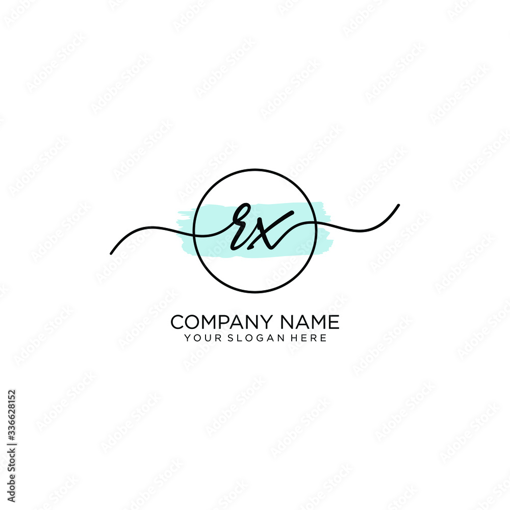RX initial Handwriting logo vector template RX initial Handwriting logo vector template